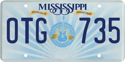 MS license plate OTG735