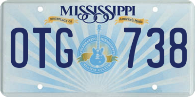 MS license plate OTG738