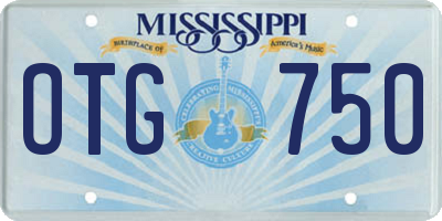 MS license plate OTG750