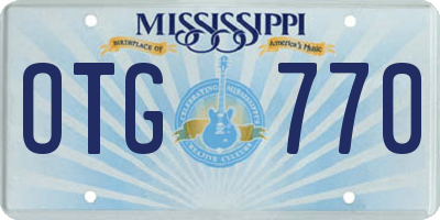 MS license plate OTG770