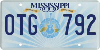 MS license plate OTG792