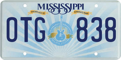 MS license plate OTG838