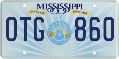 MS license plate OTG860