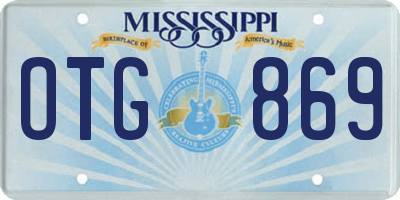 MS license plate OTG869