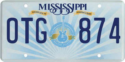 MS license plate OTG874