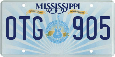 MS license plate OTG905