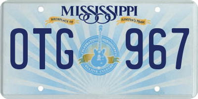 MS license plate OTG967