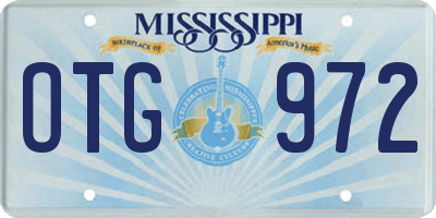 MS license plate OTG972