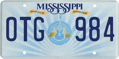 MS license plate OTG984