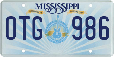 MS license plate OTG986