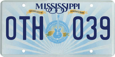 MS license plate OTH039