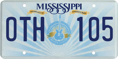 MS license plate OTH105