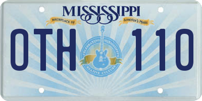 MS license plate OTH110