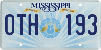 MS license plate OTH193