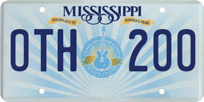 MS license plate OTH200