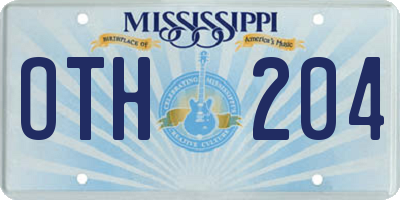 MS license plate OTH204