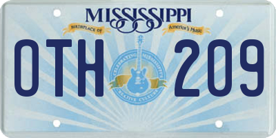 MS license plate OTH209