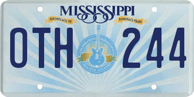 MS license plate OTH244