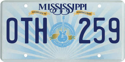 MS license plate OTH259