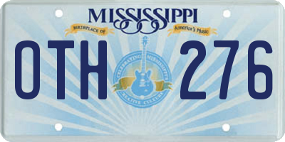 MS license plate OTH276