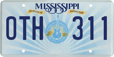 MS license plate OTH311