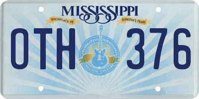 MS license plate OTH376