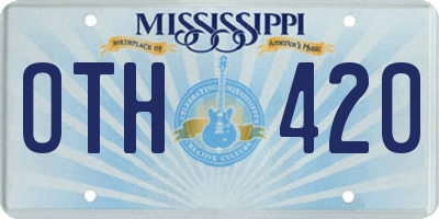 MS license plate OTH420