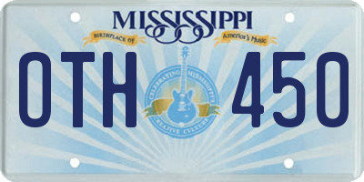 MS license plate OTH450