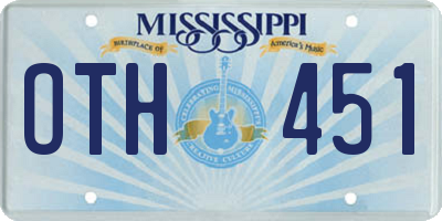 MS license plate OTH451