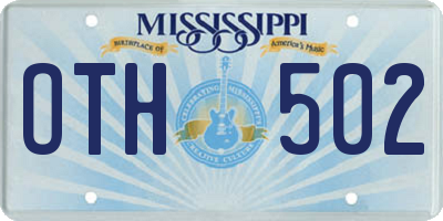 MS license plate OTH502