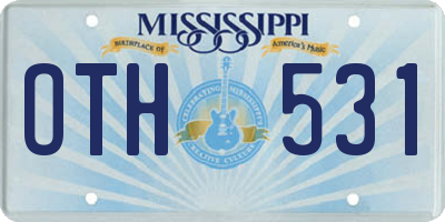MS license plate OTH531