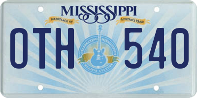 MS license plate OTH540