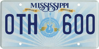 MS license plate OTH600