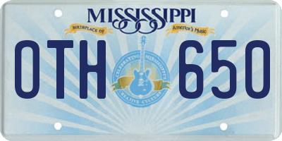 MS license plate OTH650