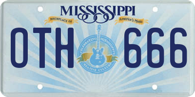 MS license plate OTH666
