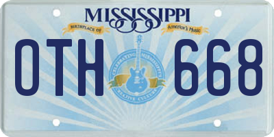 MS license plate OTH668