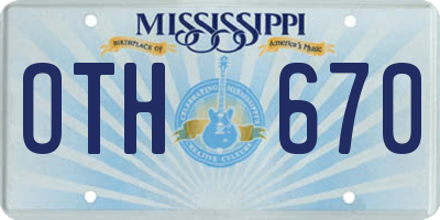 MS license plate OTH670