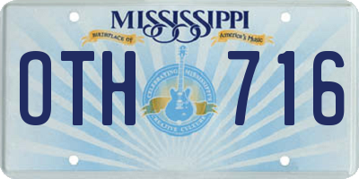 MS license plate OTH716