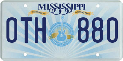MS license plate OTH880