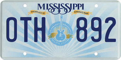 MS license plate OTH892