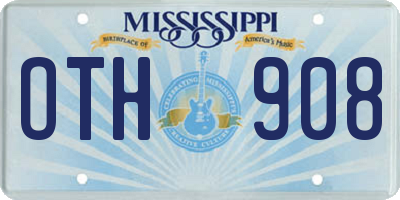 MS license plate OTH908