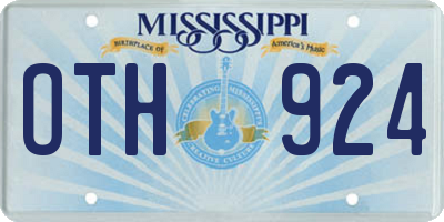 MS license plate OTH924
