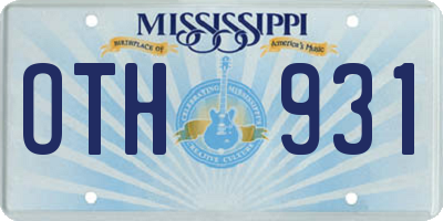 MS license plate OTH931