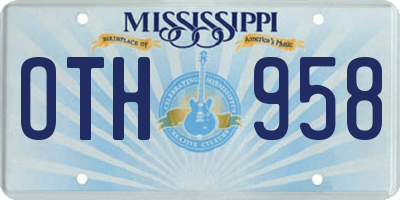 MS license plate OTH958