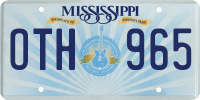 MS license plate OTH965