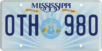 MS license plate OTH980