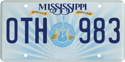 MS license plate OTH983
