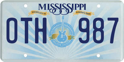 MS license plate OTH987