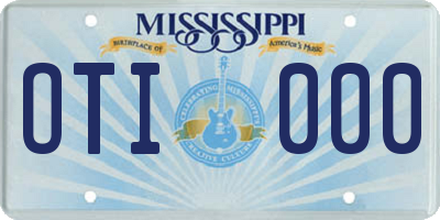 MS license plate OTI000