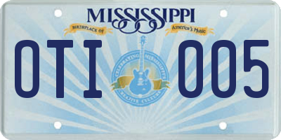 MS license plate OTI005